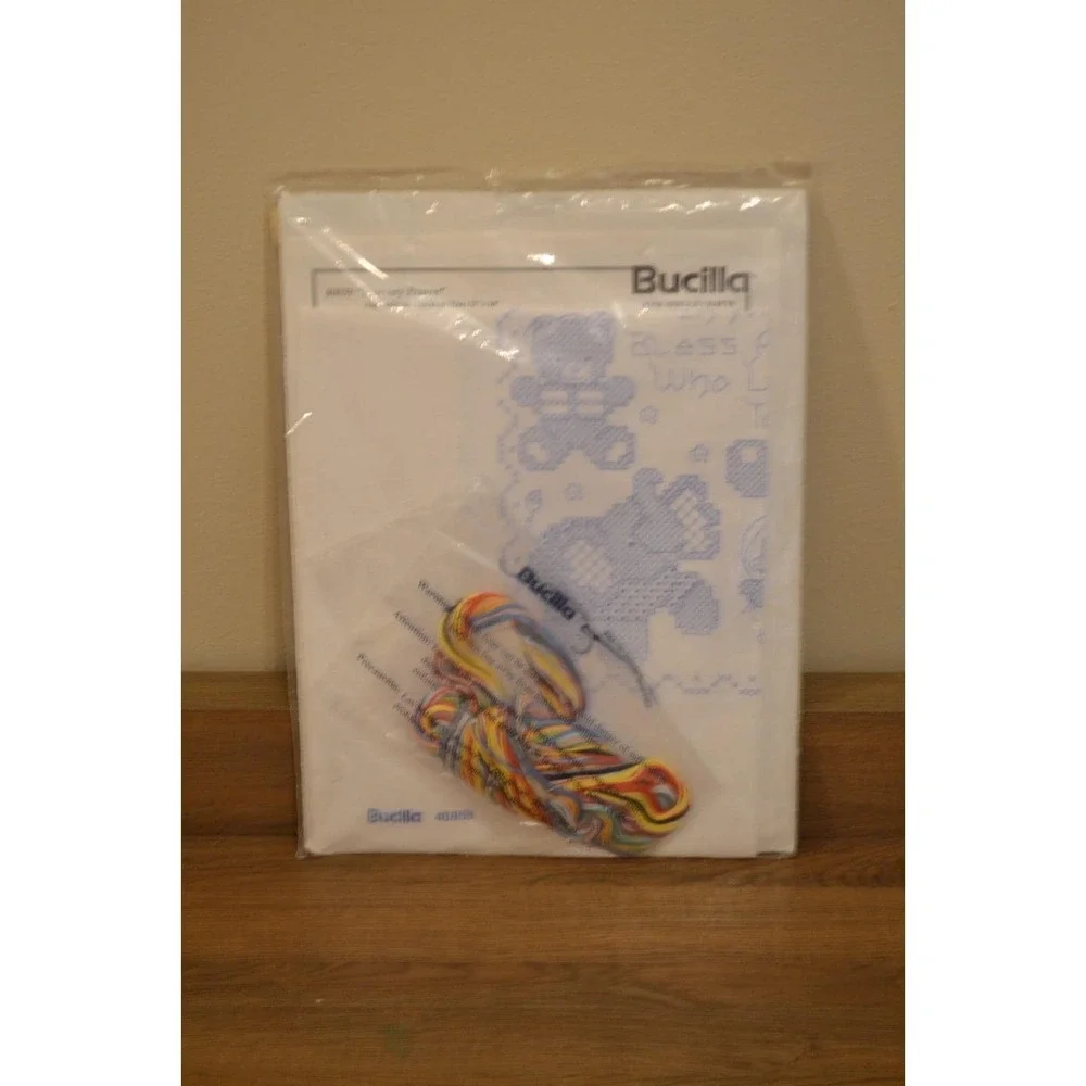 1994 Bucilla 12x16 Stamped Cross Stitch, A Nursery Prayer, NEW & SEALED